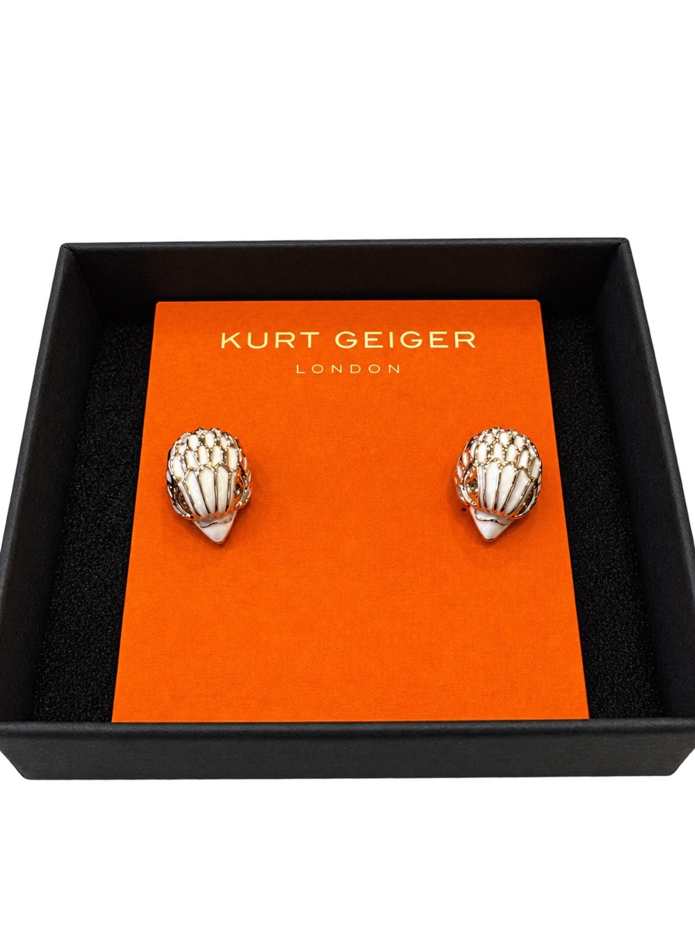 Kurt Geiger London Gold & Ivory Shell Statement Earrings NWT